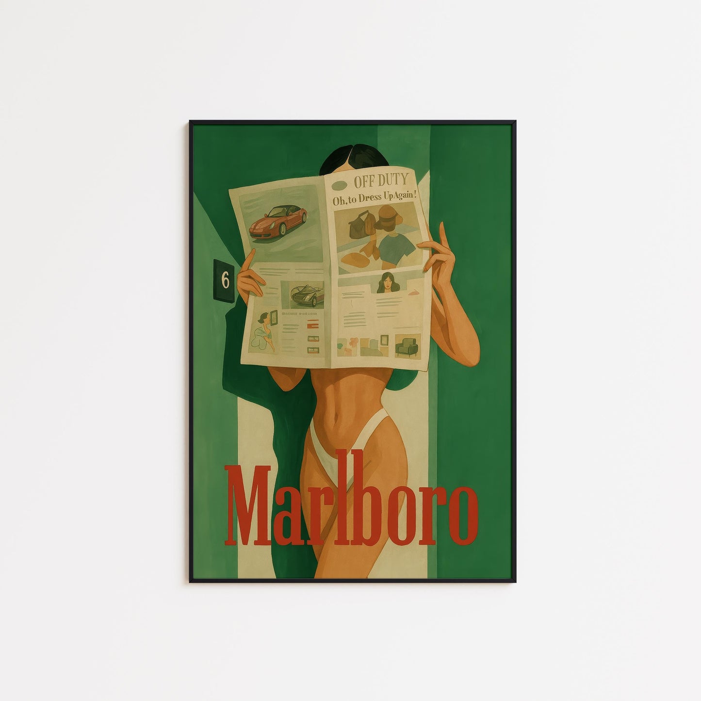 Retro Pin-Up Wall Art – Feminine Vintage Poster | Bold 60s Style Print