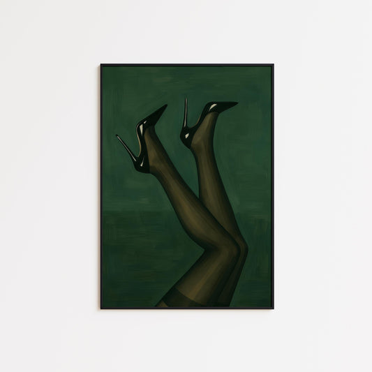High Heels Poster – Dark Feminine Retro Glamour | Stylish Wall Art Print