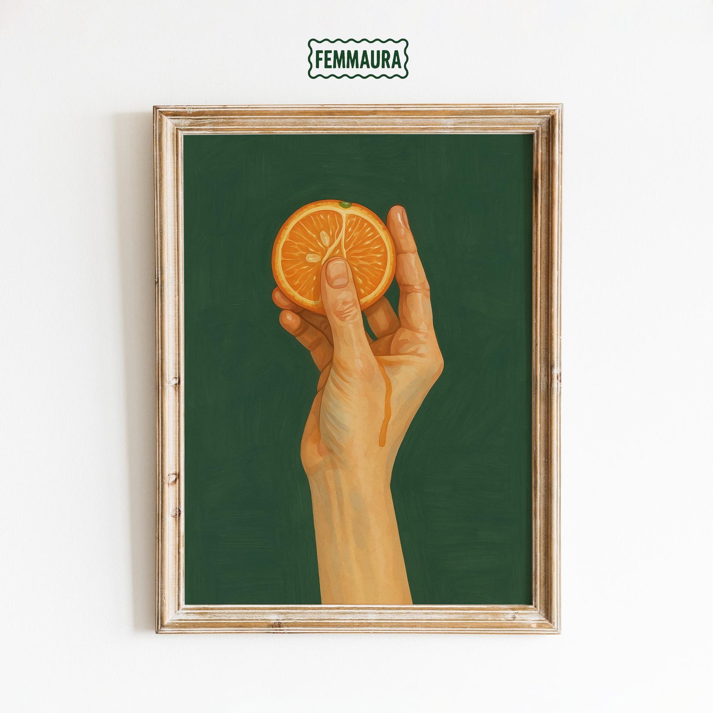 Orange Fruit Poster – Modern Minimalist Kitchen Wall Art With Bold Citrus Design