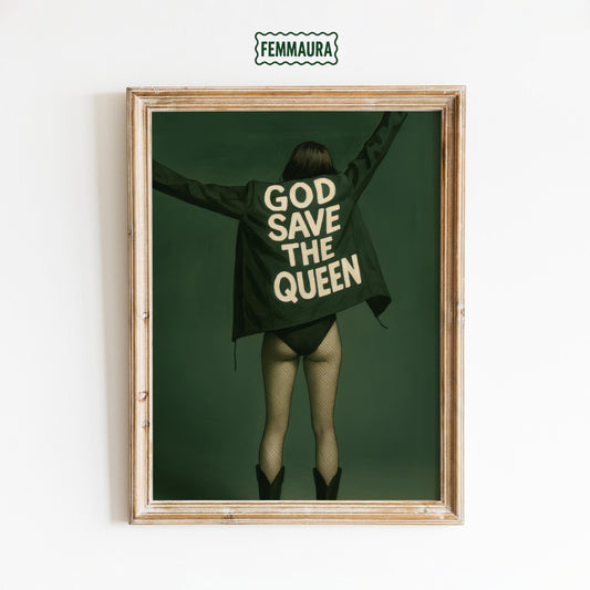 Feminist Punk Wall Art – Bold Green Print | Subversive Art for Statement Walls