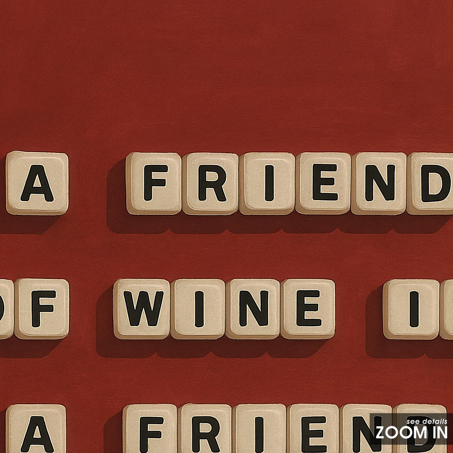 Wine Wall Art – Playful Wine Poster With Bold Typography Print For Kitchen Decor