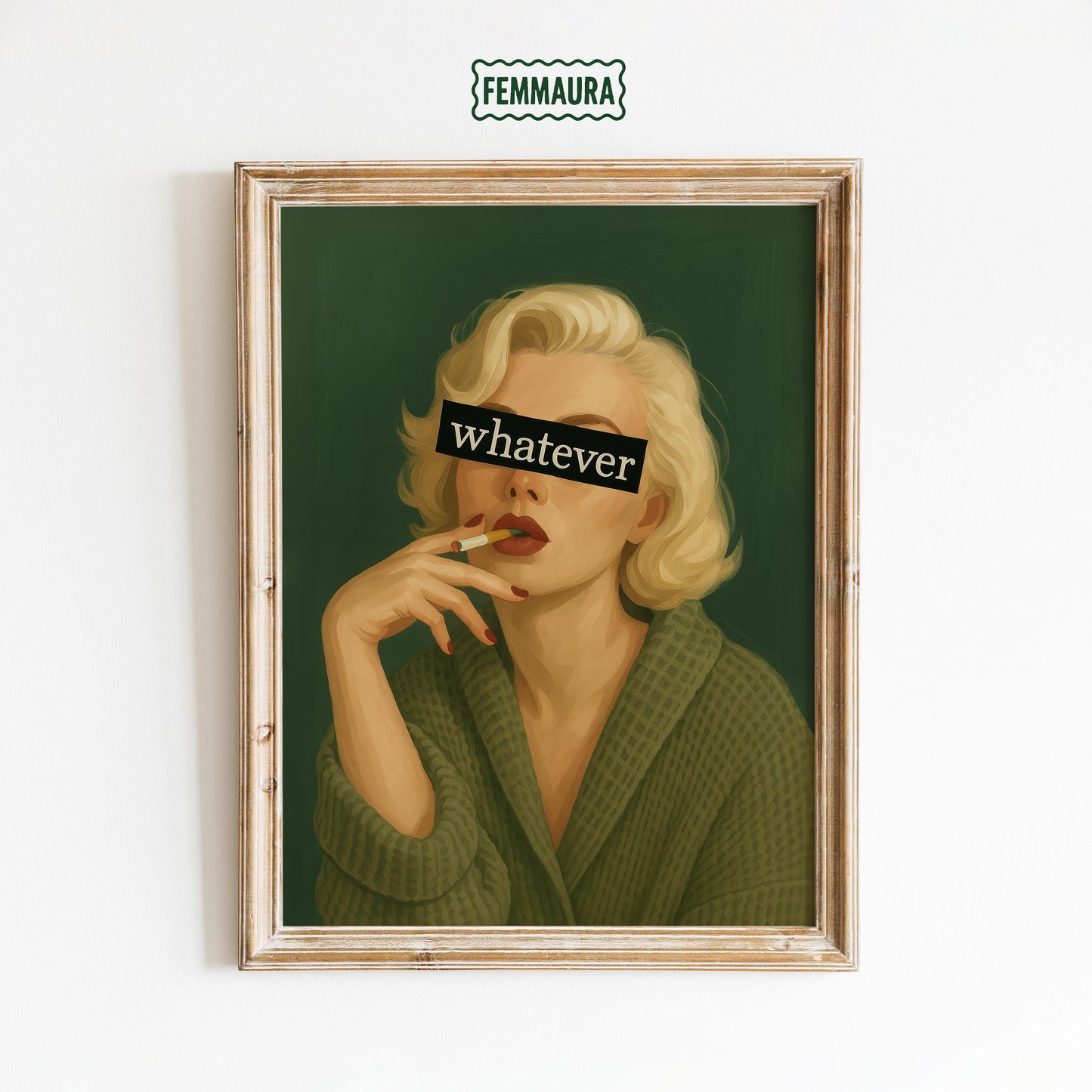 Retro Feminine Wall Art – Bold Text Poster With Edgy Attitude Print