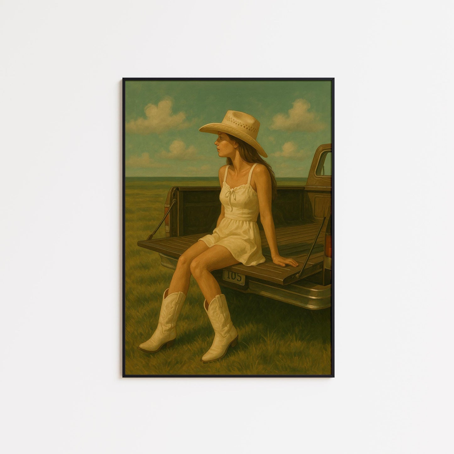 Cowgirl Truck Poster – Vintage Western Wall Art With Rustic Country Charm