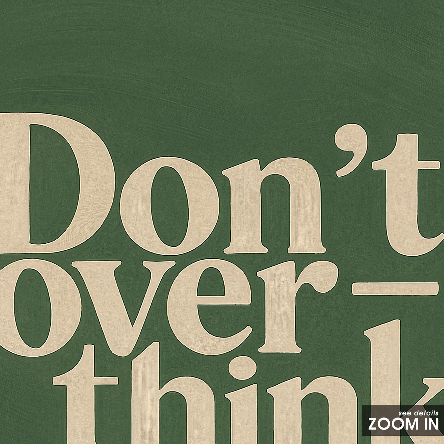 Minimalist Quote Poster – Motivational Wall Art | Retro Typography Print & Green Decor