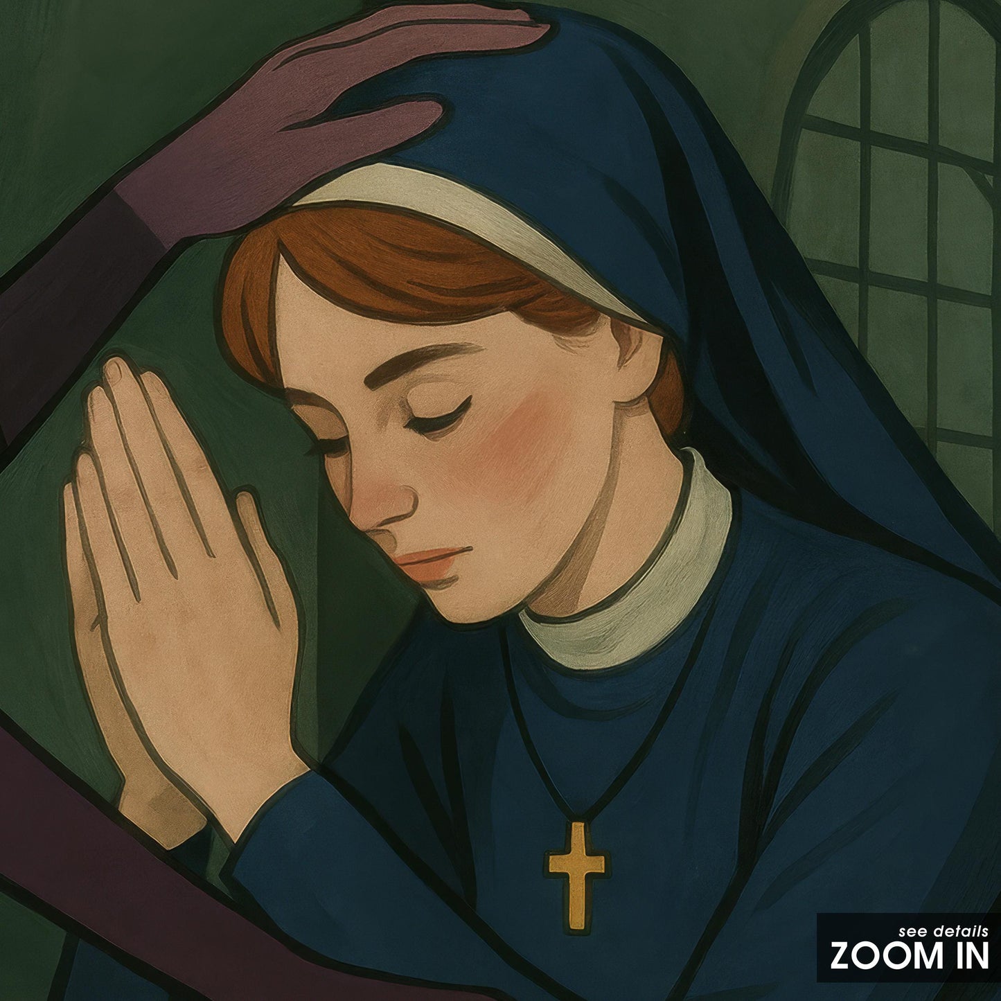 Provocative Gothic Art – Nun Femme Fatale Print | Moody Alternative Wall Decor