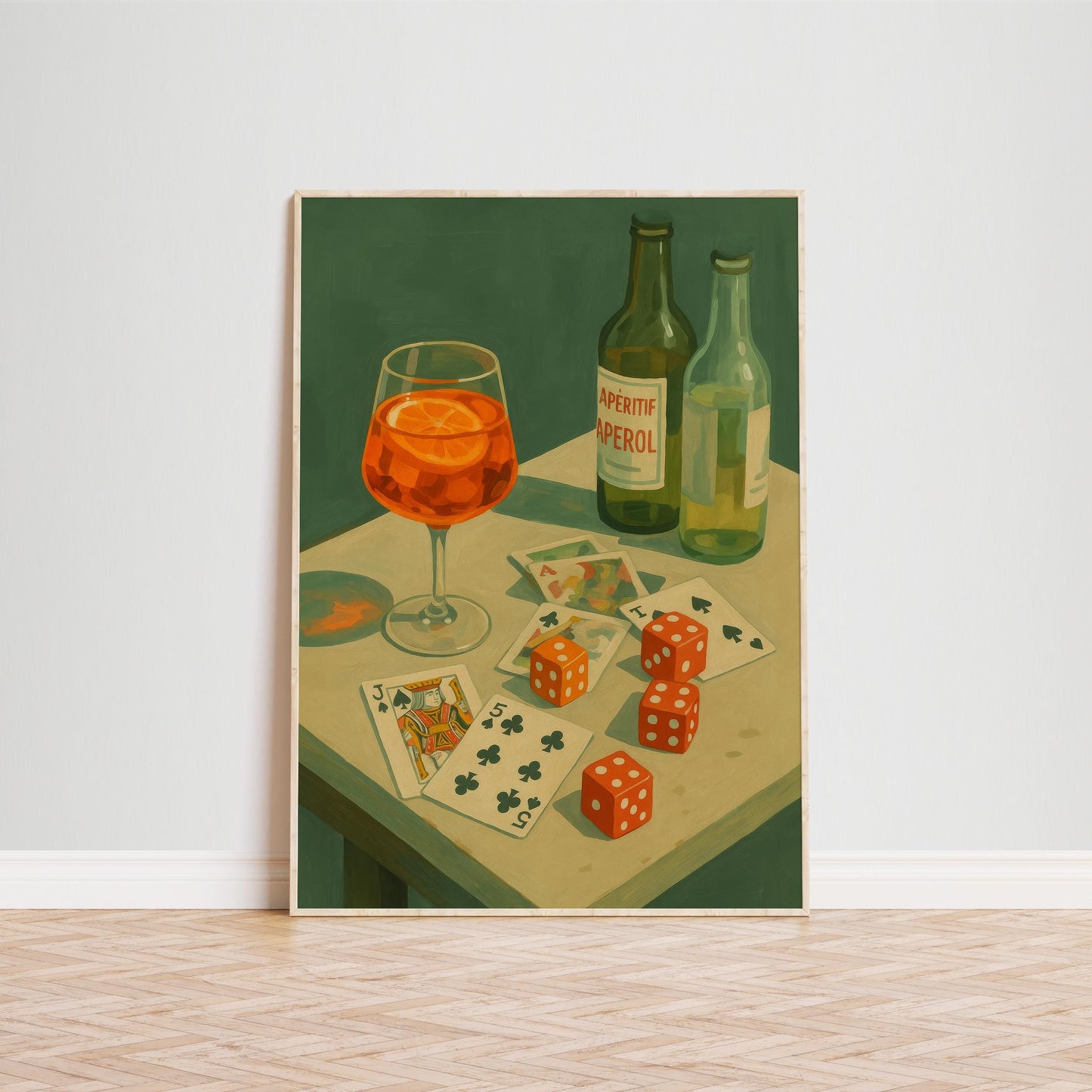 Aperol Spritz Poster – Retro Game Night Cocktail Bar Art | Stylish Wall Decor
