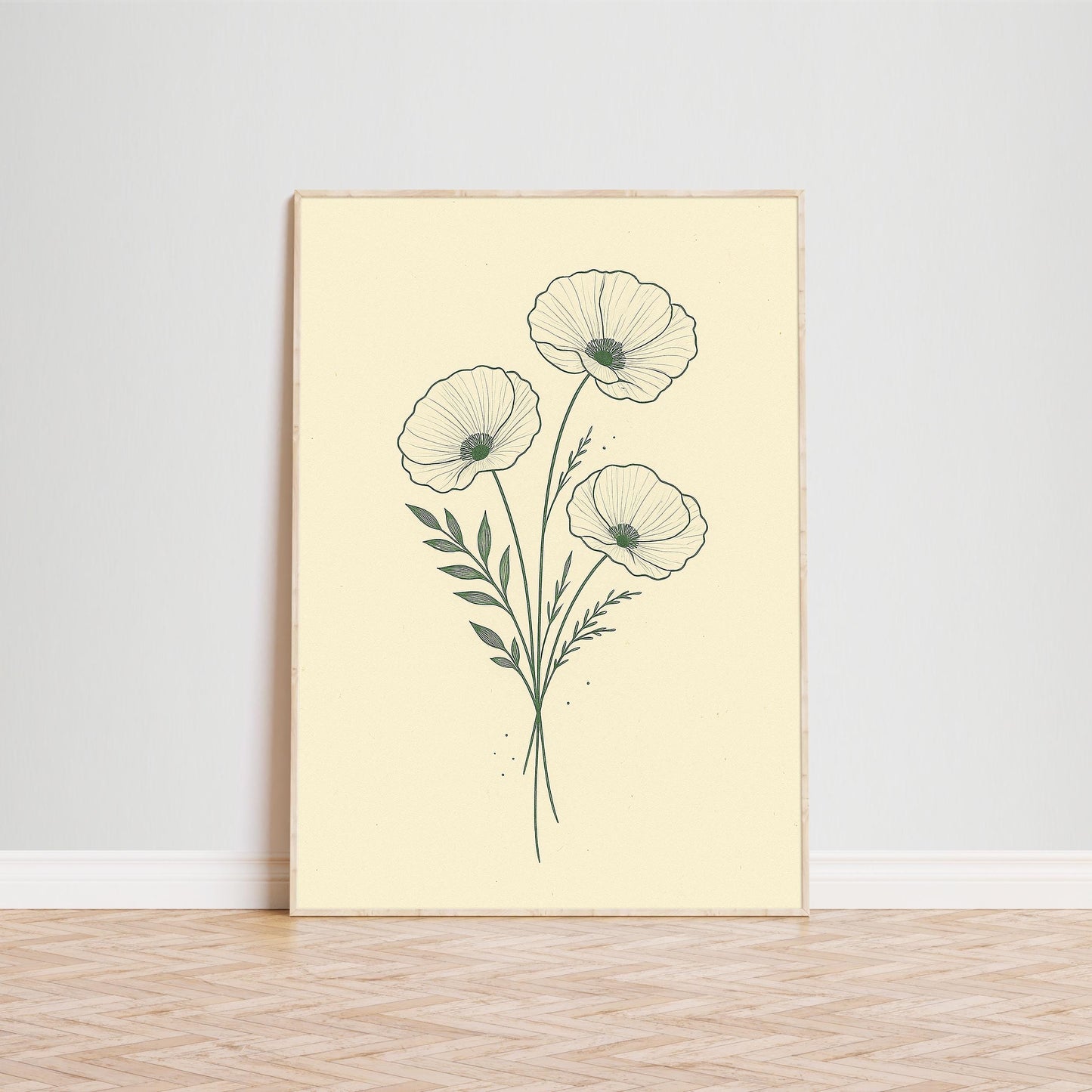 Botanical Line Art – Minimalist Floral Wall Print