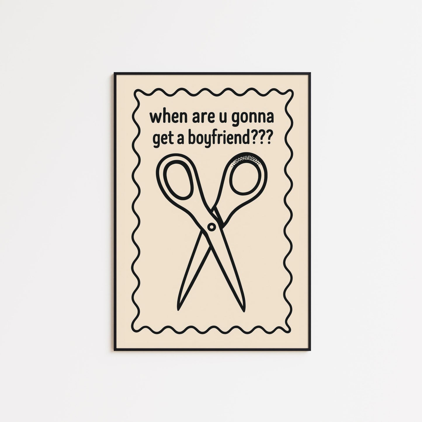 Lesbian Humor Poster – Funny Queer Wall Art With Scissor Illustration & Bold Pride Decor