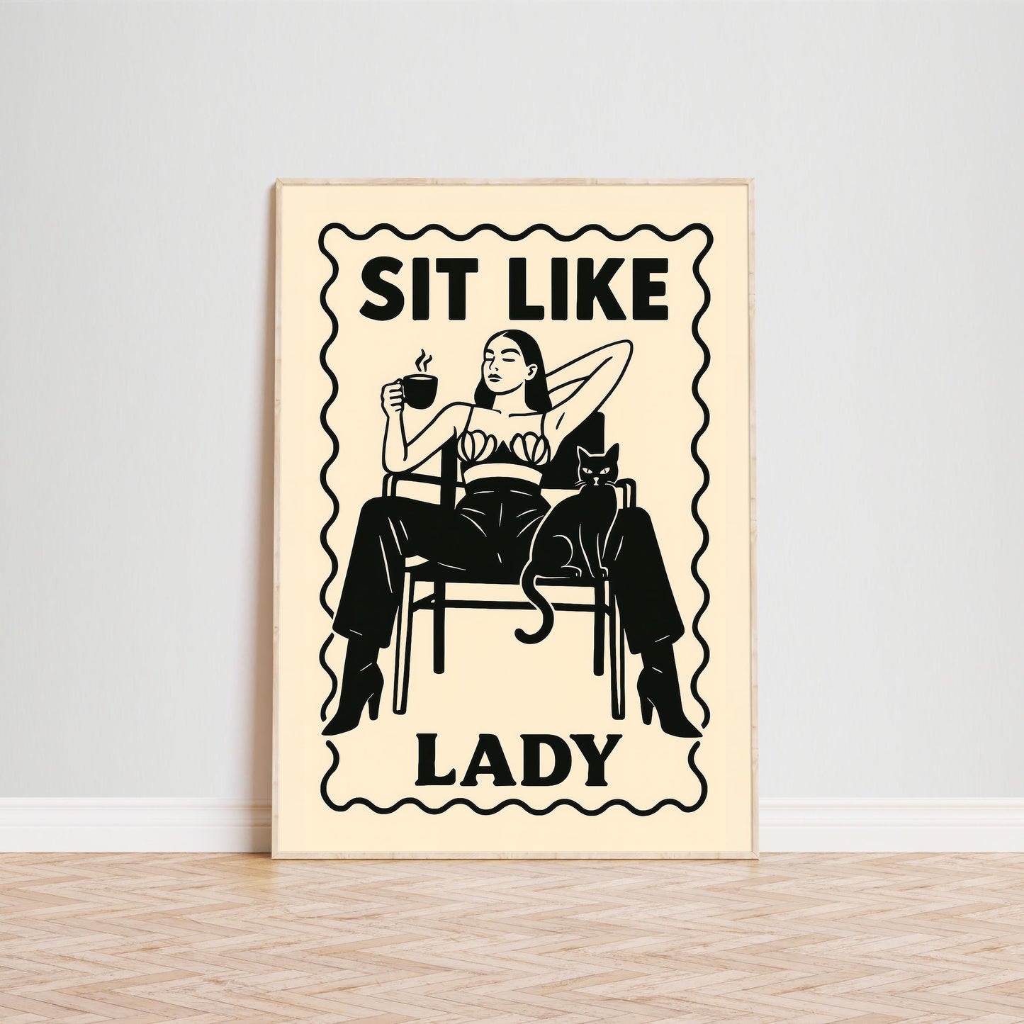 Feminist Poster – Bold Wall Art with Cat Lover Decor and Empowering Quote