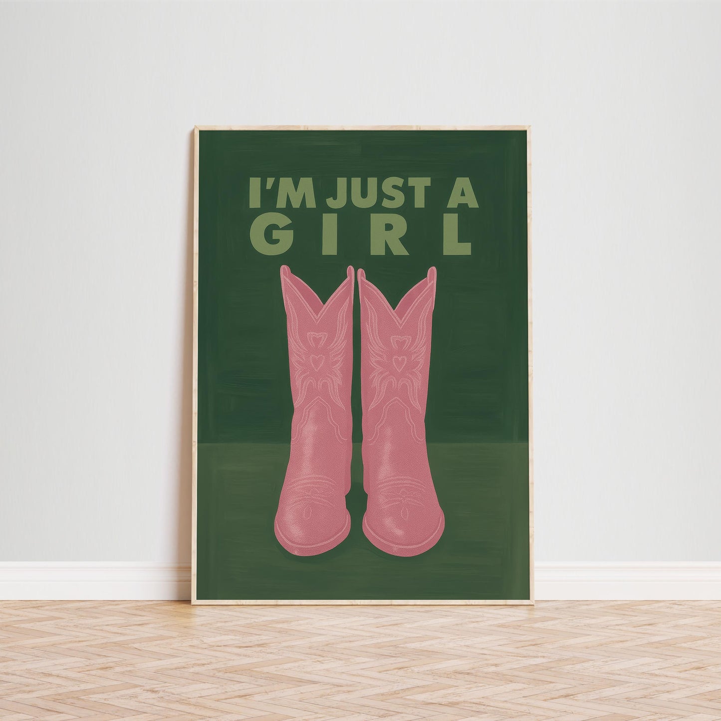 Cowgirl Boots Poster – Western Wall Art With Pink Feminist Country Girl Decor