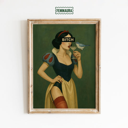 Feminist Pop Art Poster – Snow White Artwork | Bold Wall Decor & Statement Print