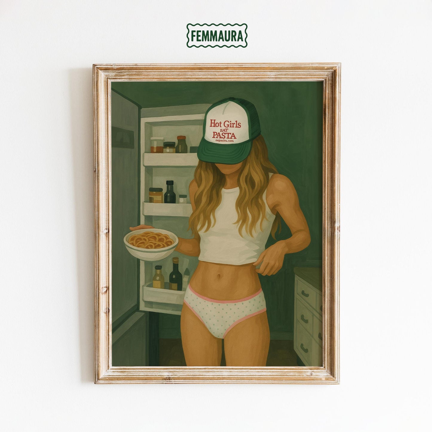 Feminist Kitchen Wall Art – Bold Feminist Print | Playful Pasta Poster Décor