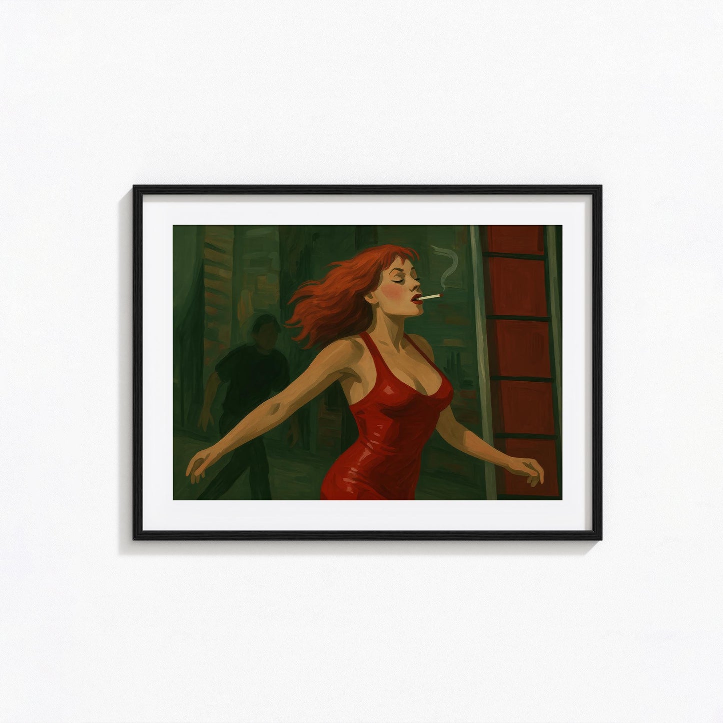 Femme Fatale Art – Cinematic Wall Art Featuring Red Dress Poster