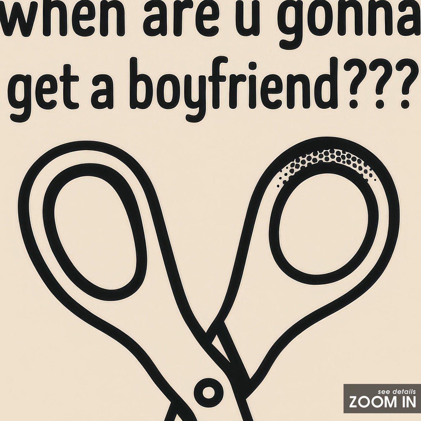 Lesbian Humor Poster – Funny Queer Wall Art With Scissor Illustration & Bold Pride Decor