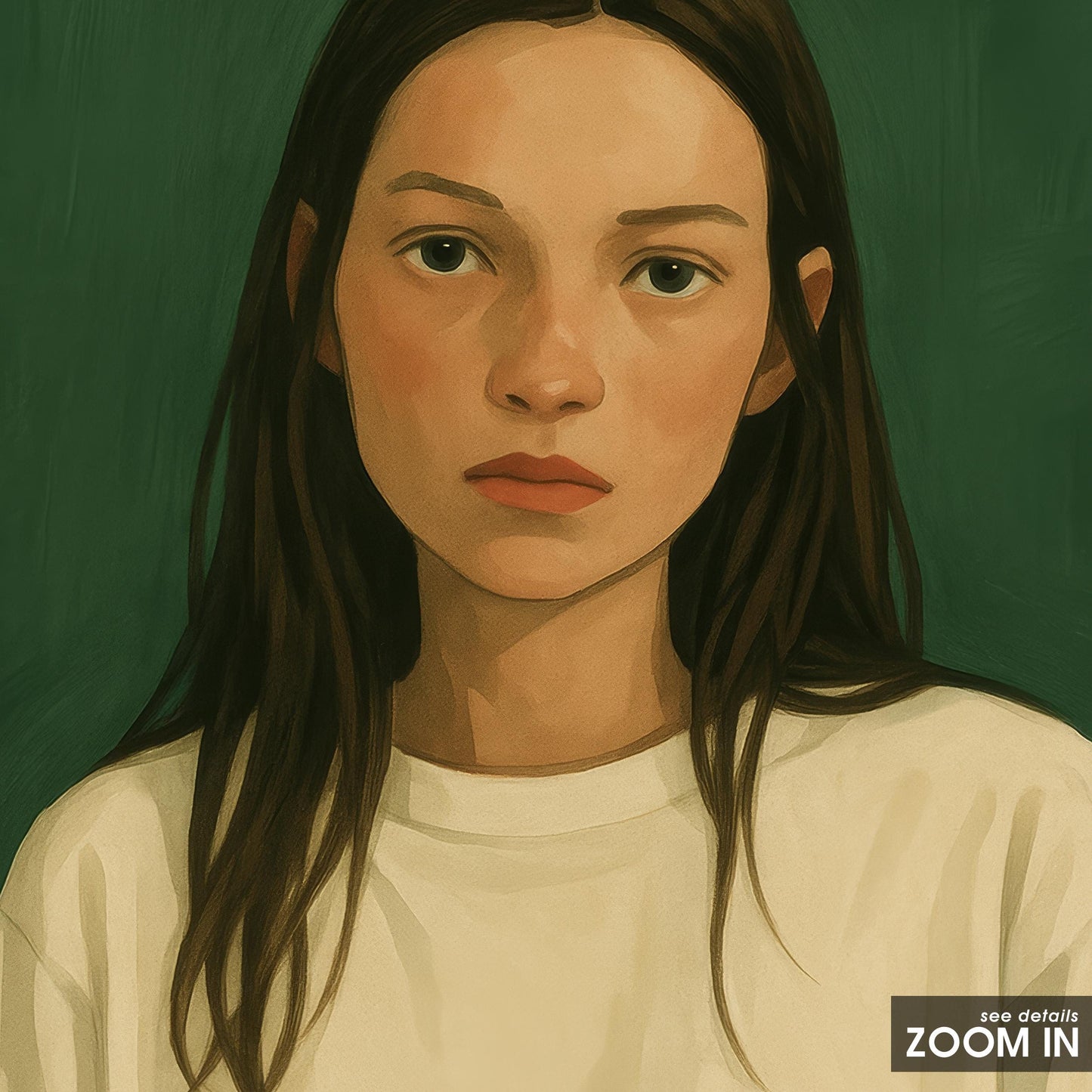 Moody Girl Portrait – Feminine Wall Art | Minimalist Aesthetic, Emotional Decor