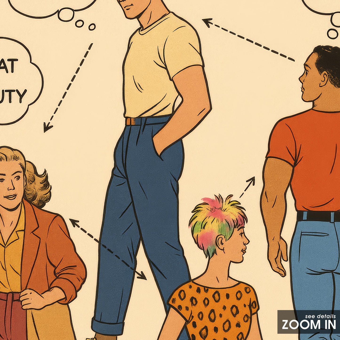 Queer Poster Art – Retro Comic Print With Diverse Queer Characters & Pride Decor