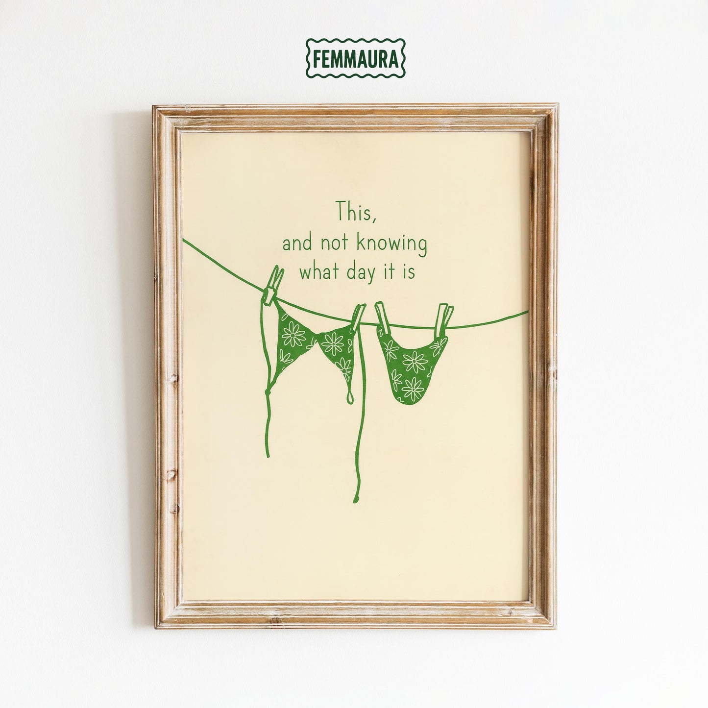Minimalist Bikini Poster – Funny Summer Quote Wall Art | Boho Chic Beach Decor