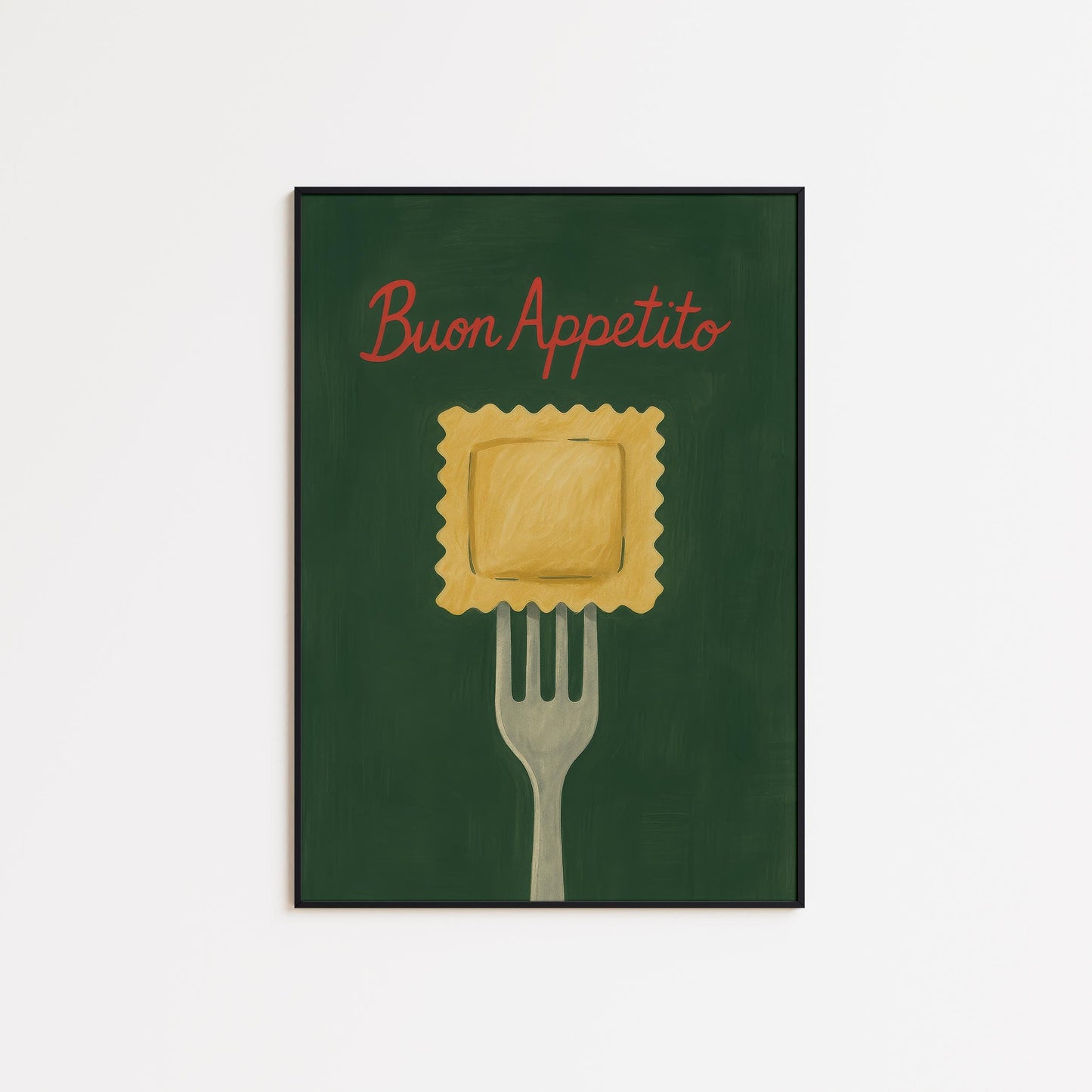 Italian Kitchen Wall Art – Buon Appetito Poster | Pasta Wall Print & Dining Room Decor