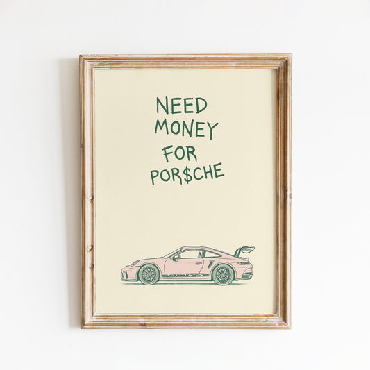 Funny Porsche Poster – Retro Car Garage Art