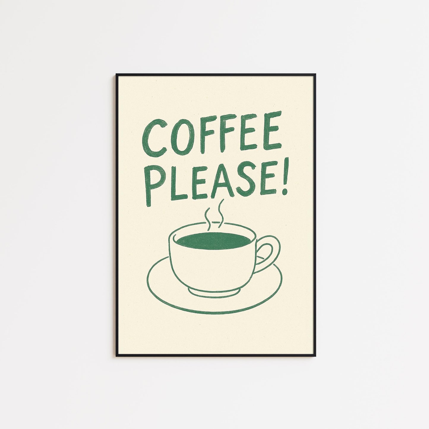 Coffee Please Poster – Minimalist Kitchen Wall Art, Modern Coffee Print