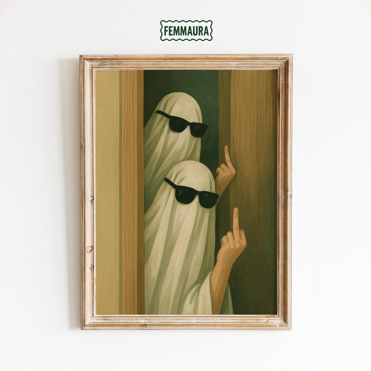 Funny Gothic Wall Art – Rude Ghost Poster With Quirky Spooky Print & Attitude