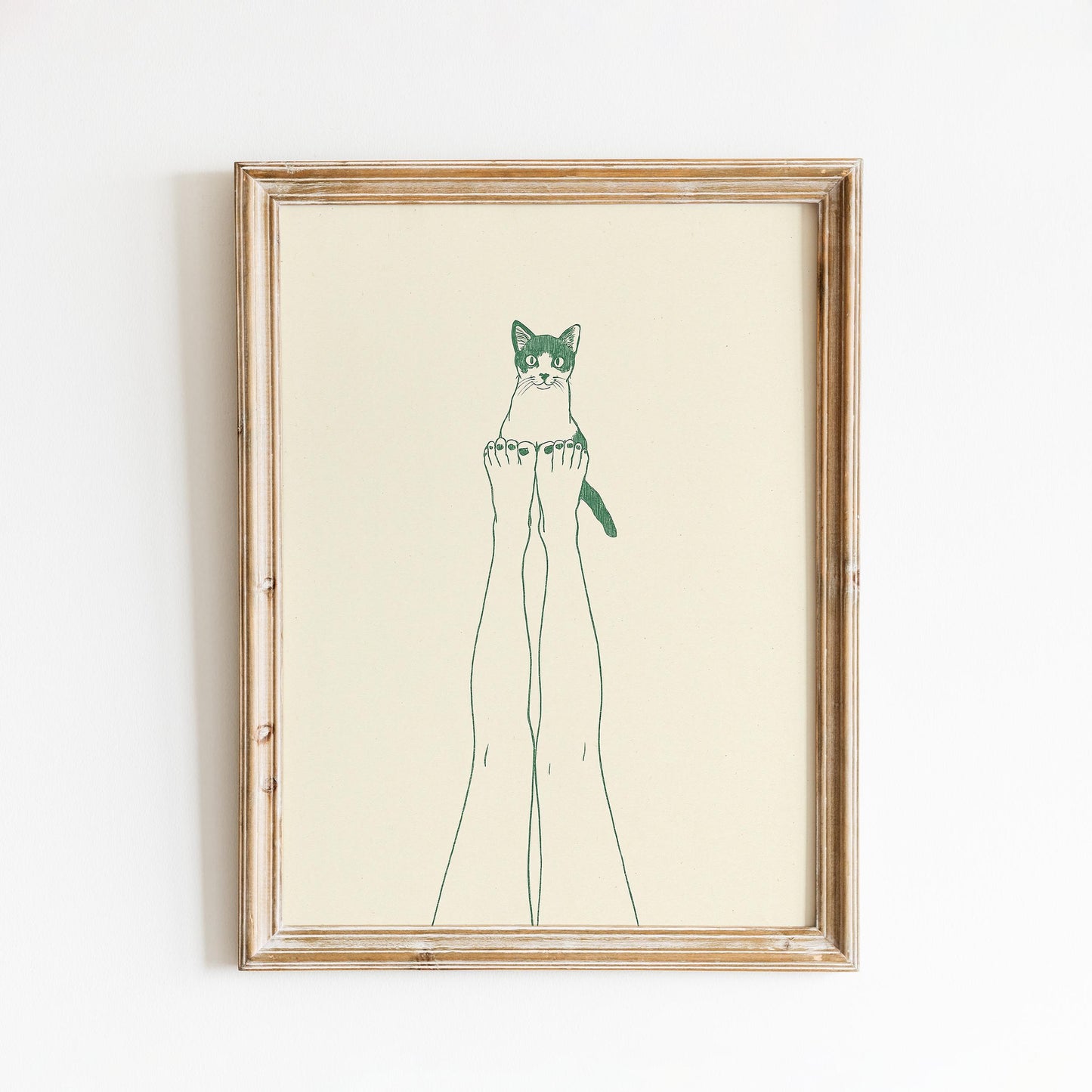 Cat Balance Poster – Minimal Line Art Illustration, Femmaura Bold Series