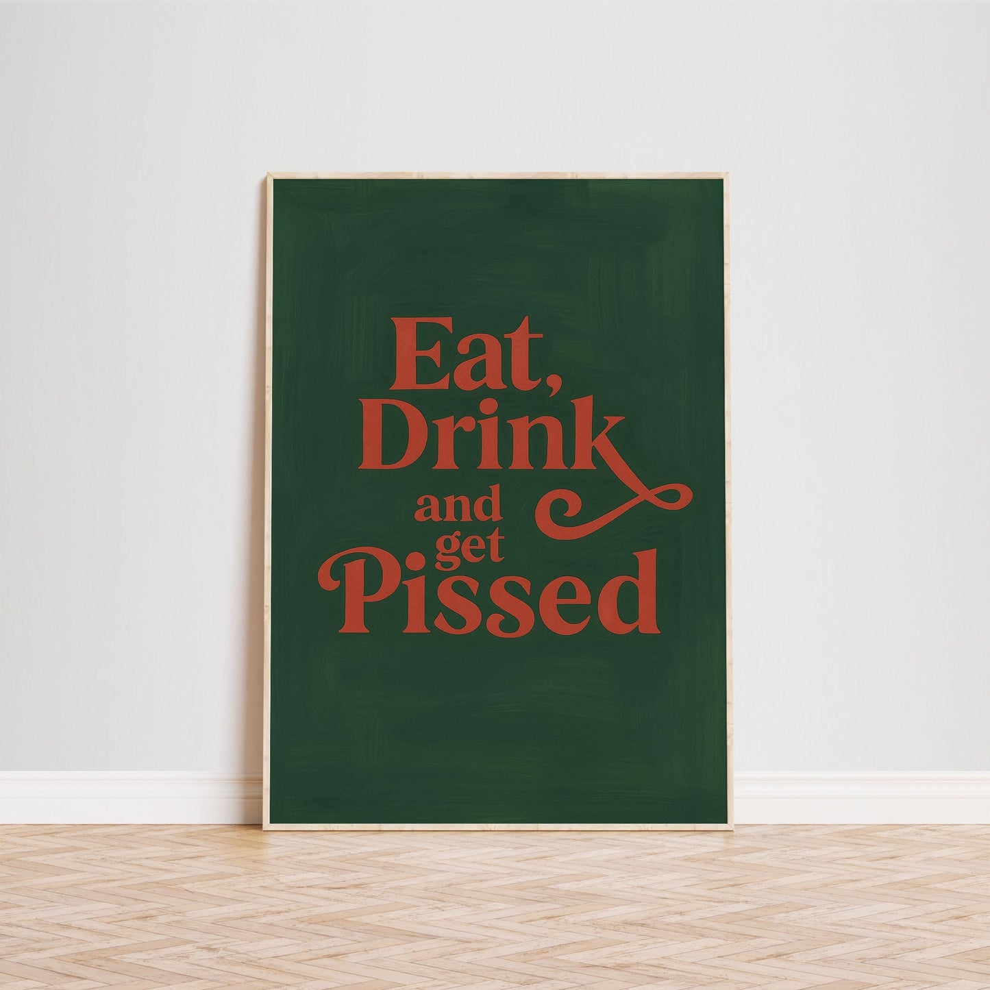 Funny Holiday Poster – Bold Christmas Wall Art With Cheeky Drink Decor Print