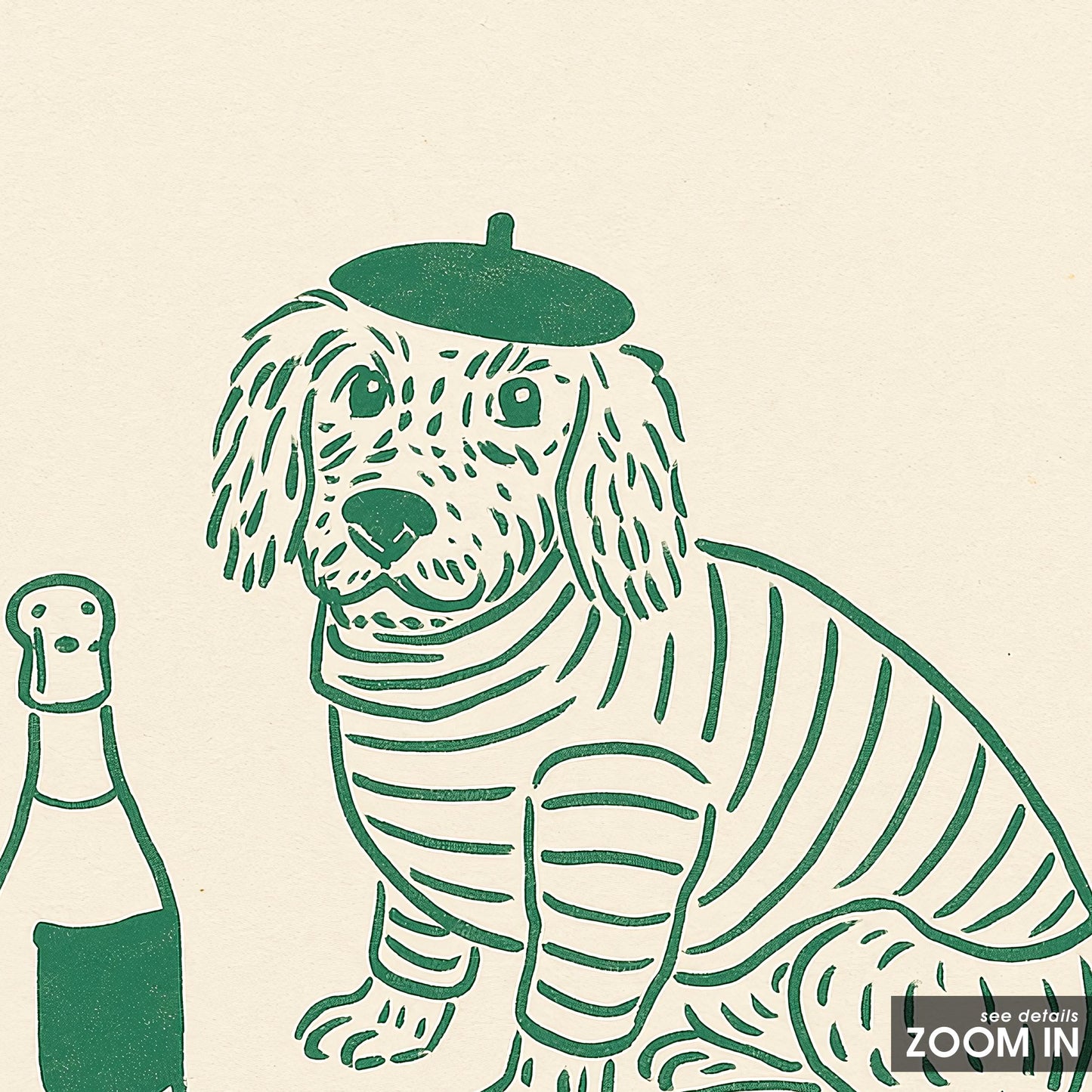 Oui Oui Dog Poster – French Style Illustration Print