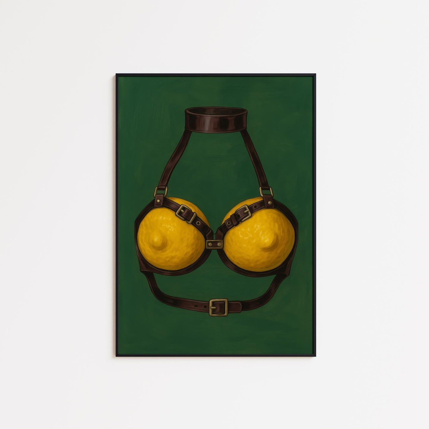 Lemon Bra Harness – Bold Surreal Citrus Fruit Art | Playful Erotic Print