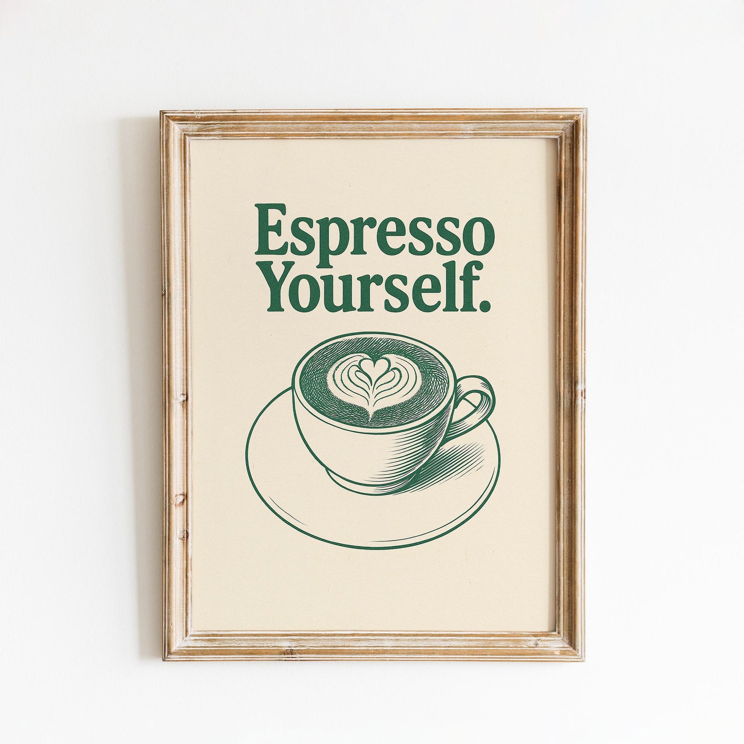 Espresso Yourself Poster – Retro Coffee Quote Wall Art