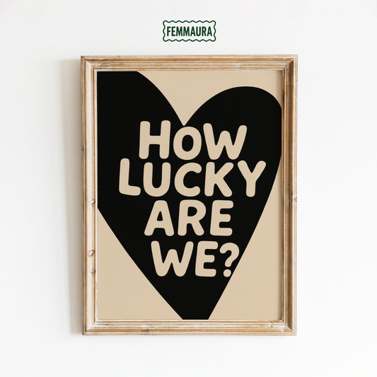 Minimalist Love Wall Art – Romantic Black Heart Design on Cream Poster