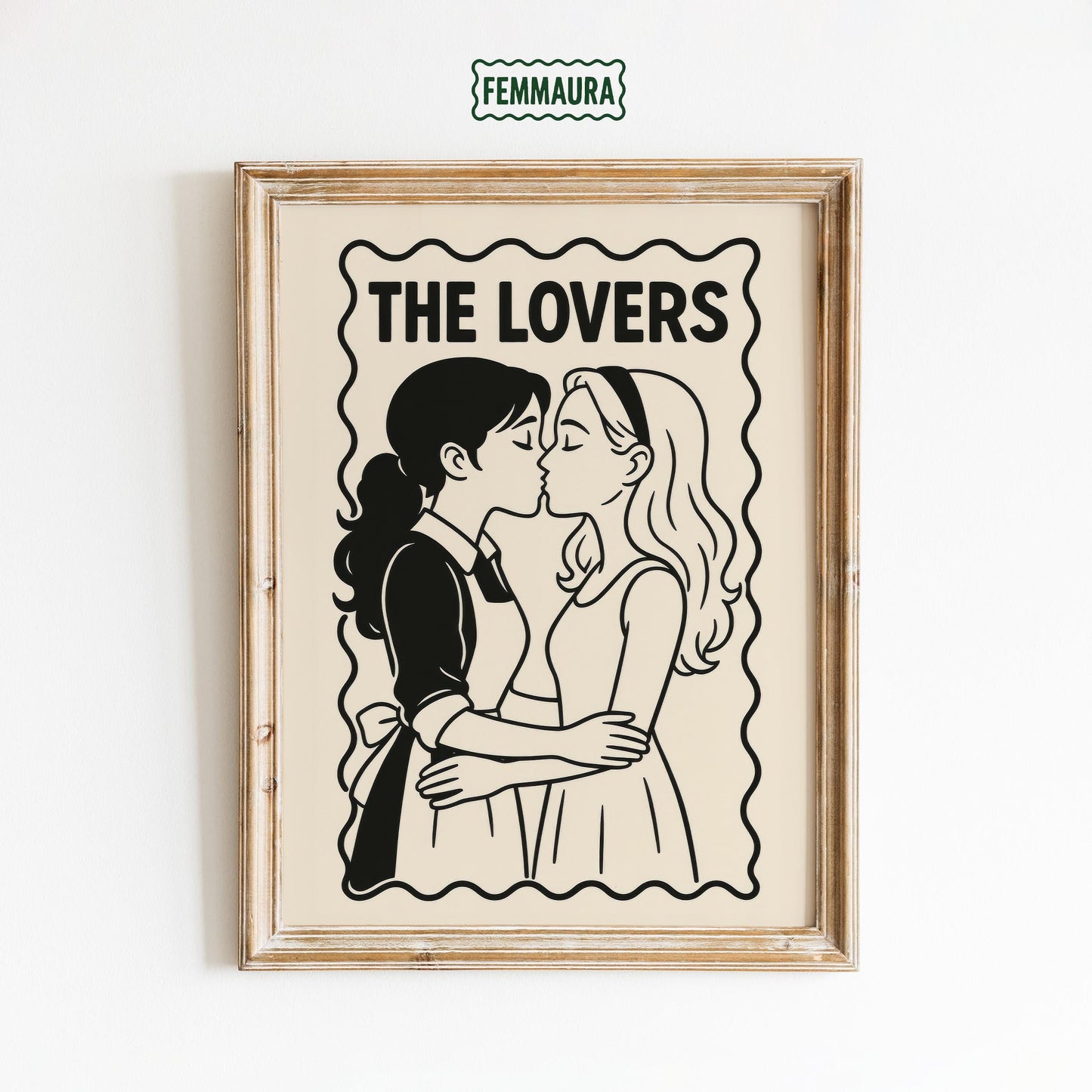 Sapphic Tarot Art Print – Bold Lesbian Love Wins Vintage Style Poster