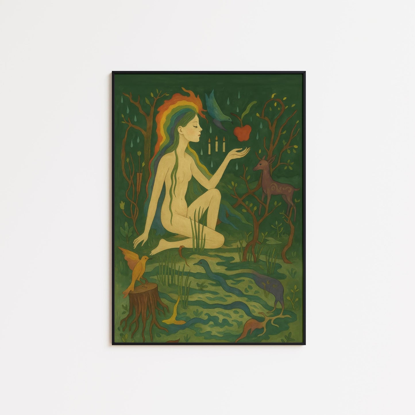Forest Goddess Poster – Mystical Wall Art With Surreal Feminine Spirit Print
