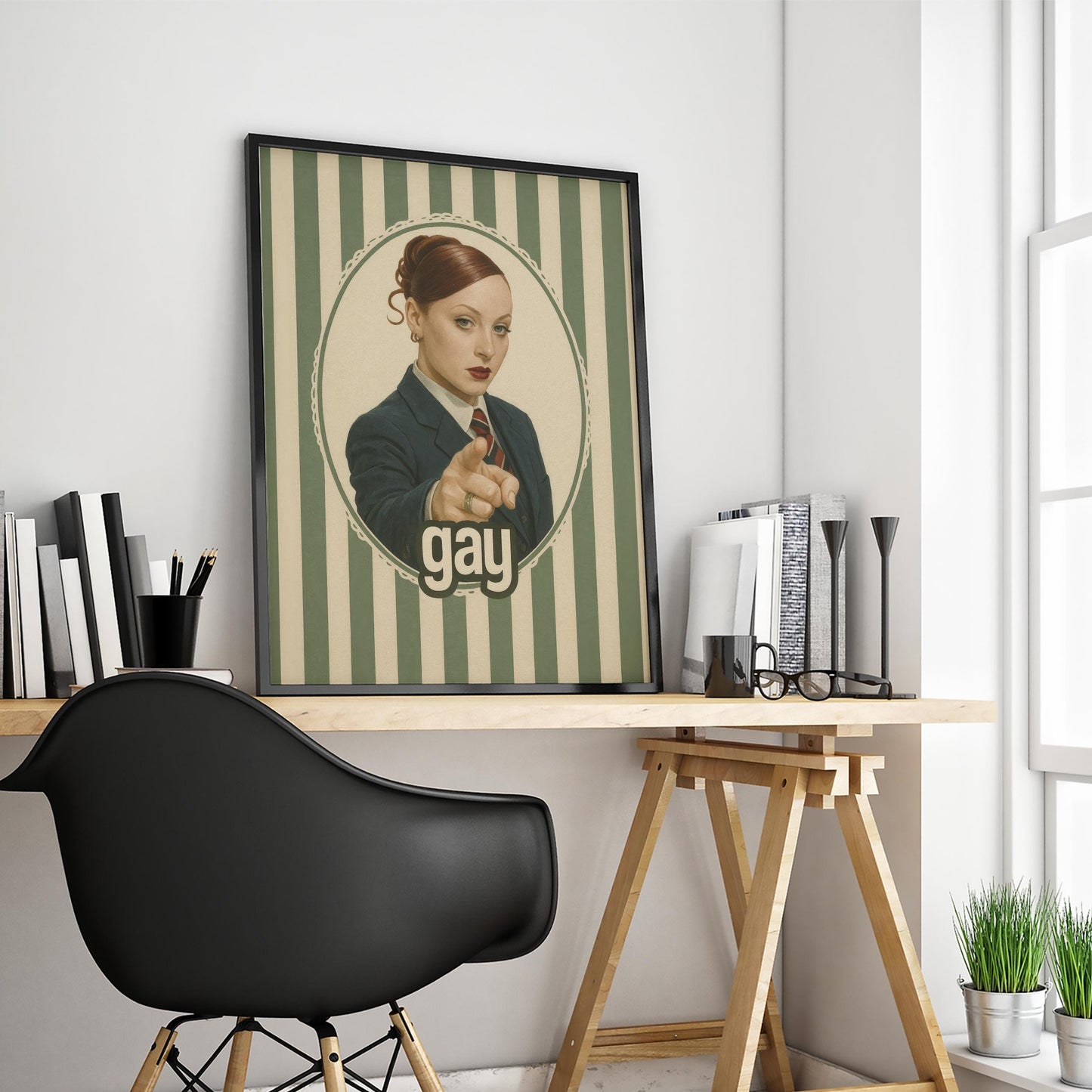 Gay Pointer Poster – Vintage Queer Art Print | Retro Portrait Design
