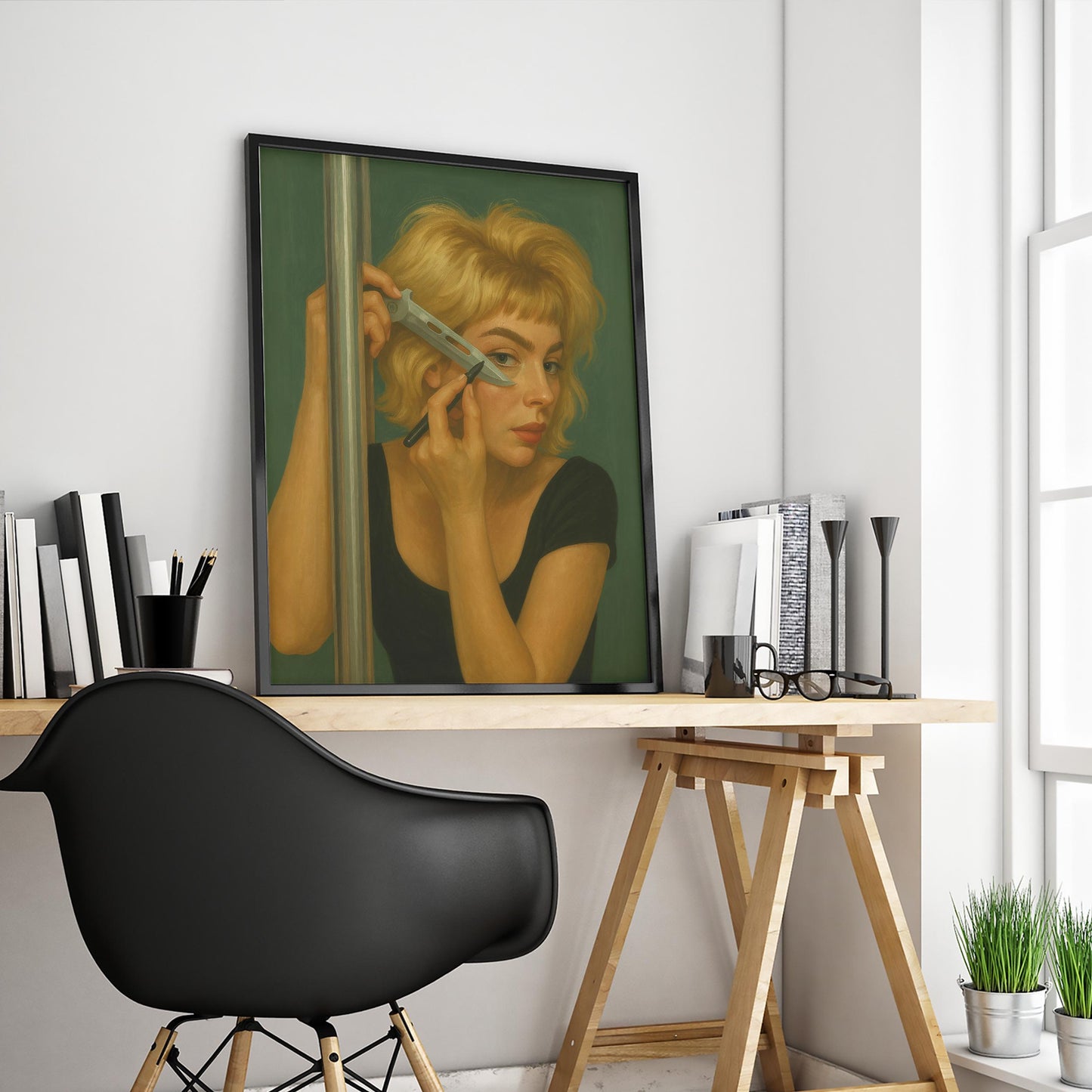Dark Feminine Gothic Art – Surreal Portrait Print | Moody Edgy Wall Decor