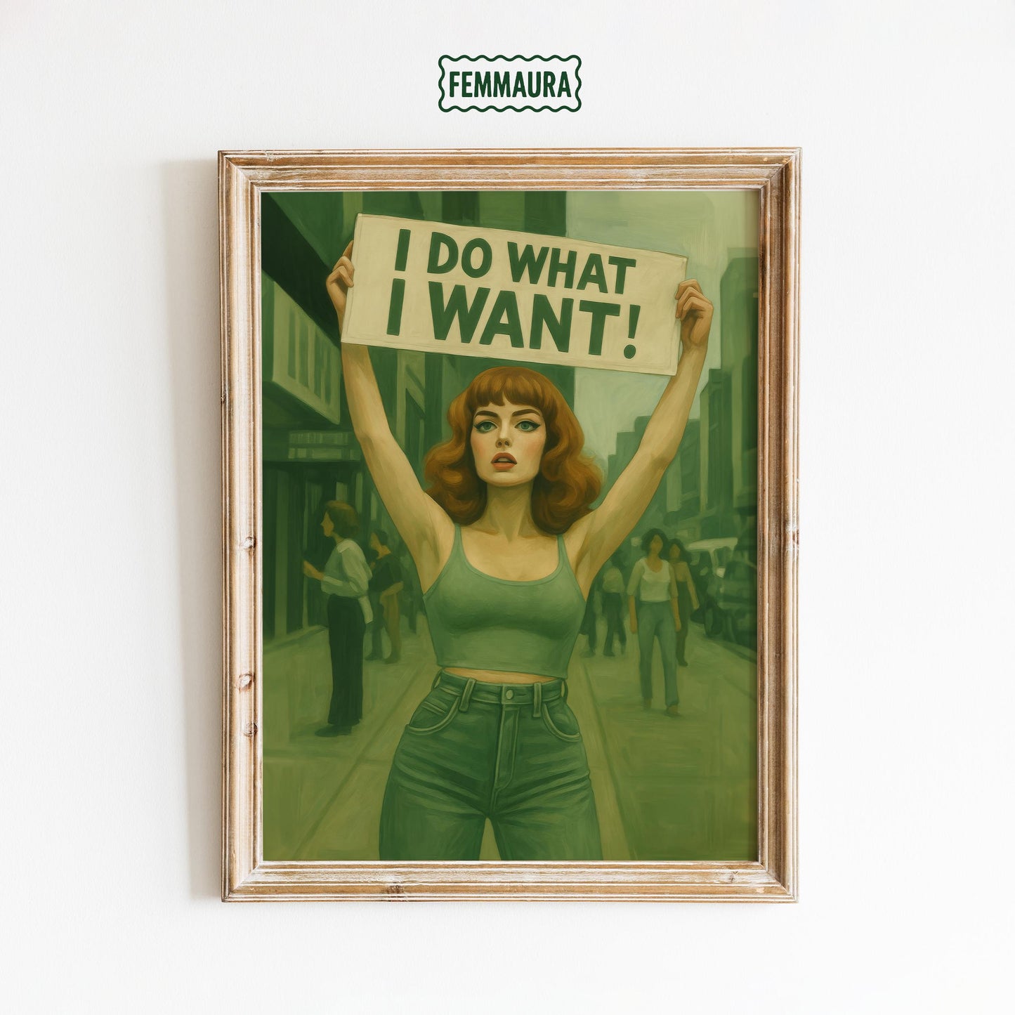 Feminist Protest Poster – Retro Empowerment Art Print | Bold Women Decor