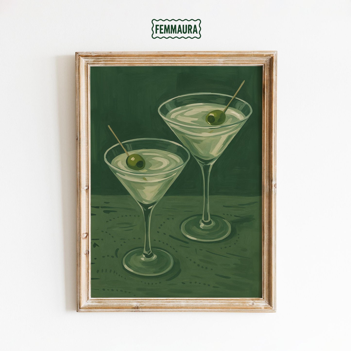 Martini Glasses Poster – Minimalist Cocktail Wall Art | Retro Bar Decor Print