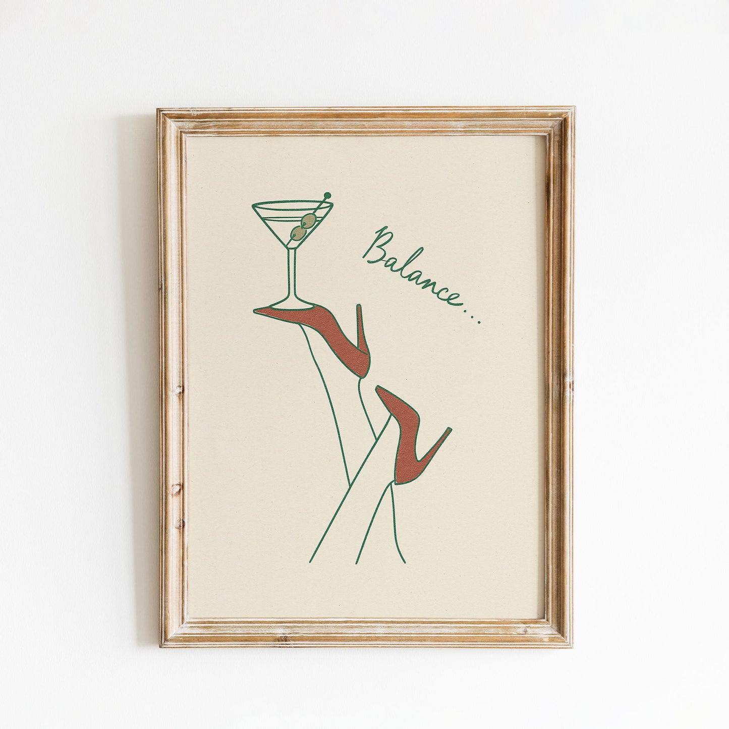 Balance Poster – Minimal Martini Glass Wall Art