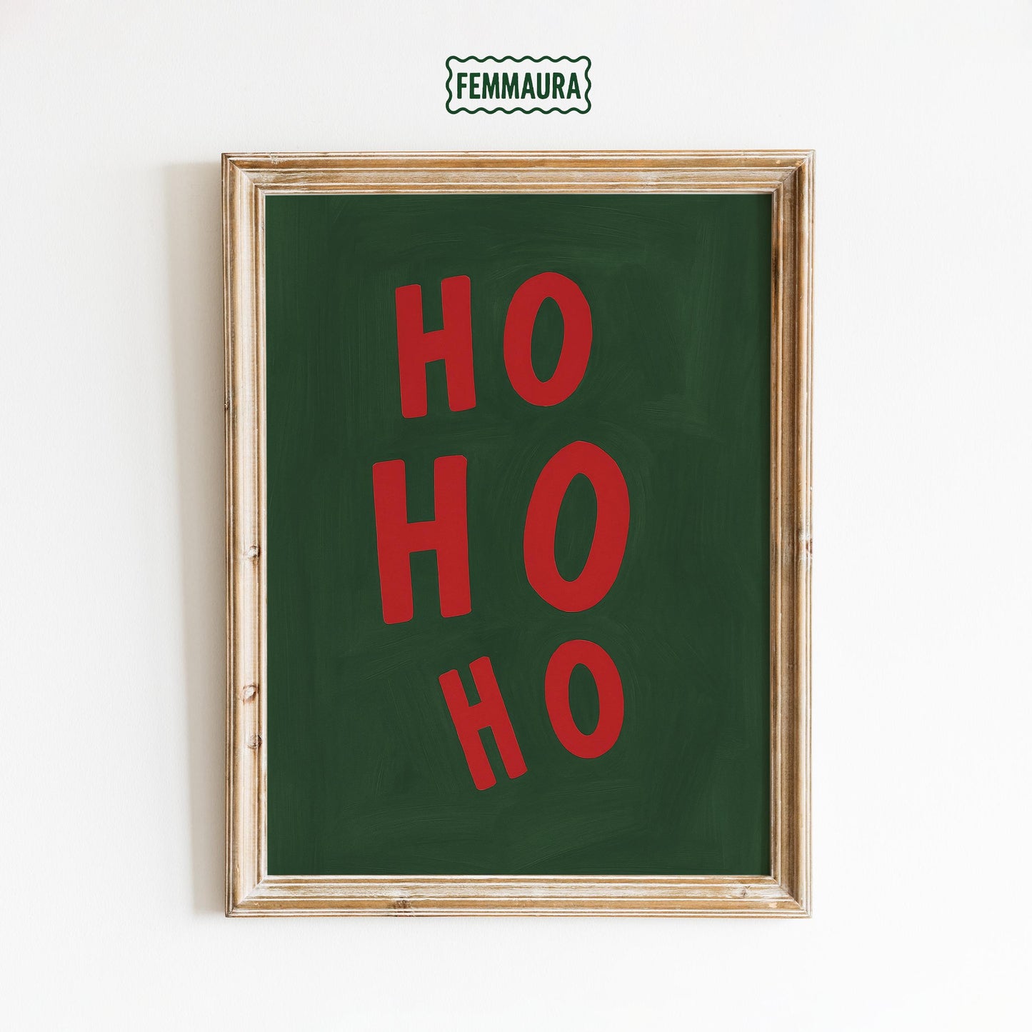 Christmas Wall Art – Retro Holiday Poster With Red Green Classic Colors
