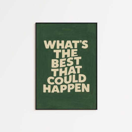 Motivational Quote Poster – Retro Green Typography Decor | Positive Wall Art Print