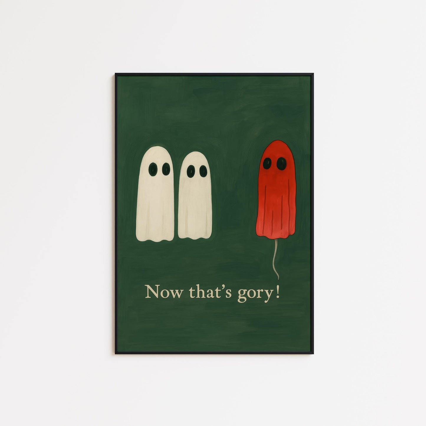 Funny Ghost Poster – Spooky Wall Art Print With Blood Red Ghost Design