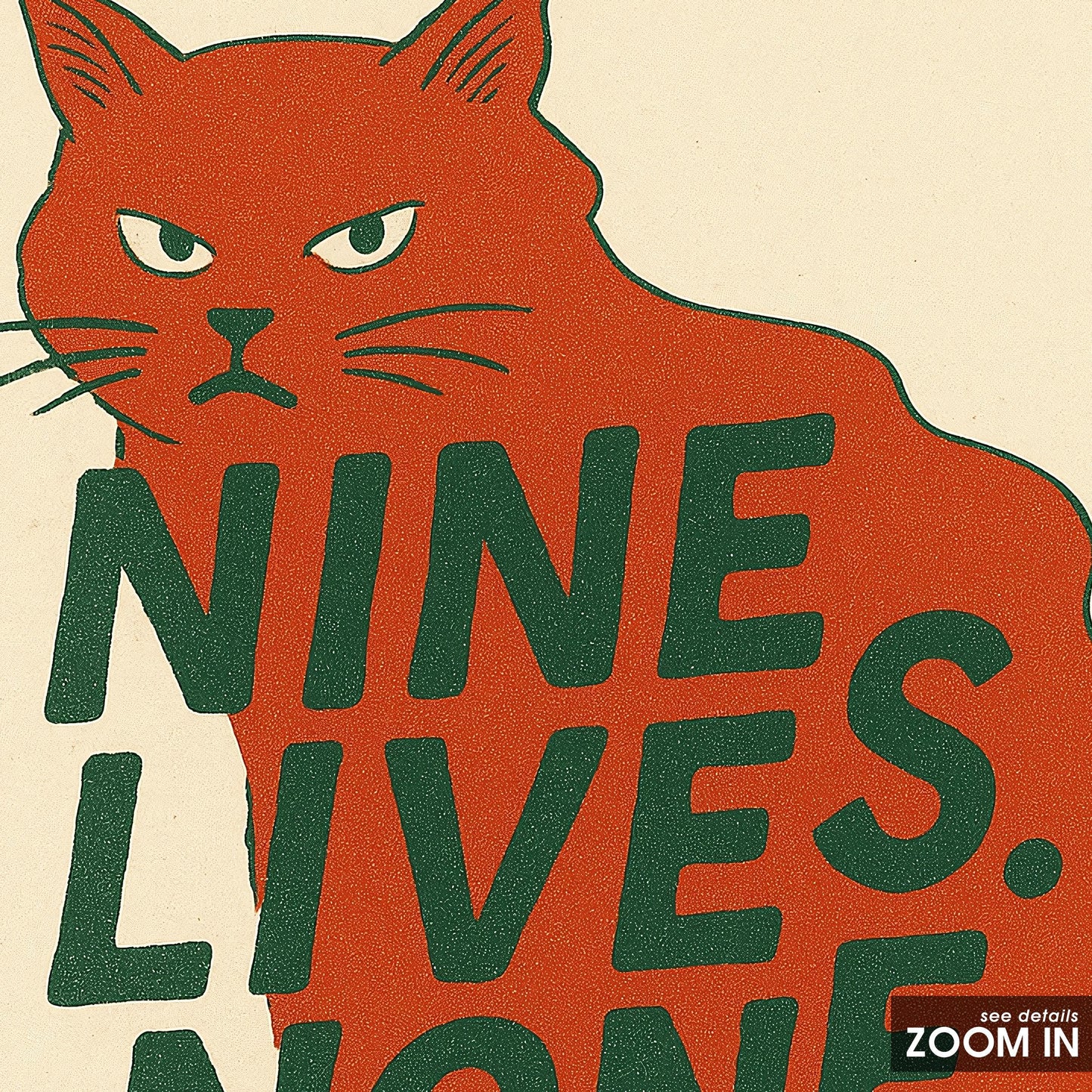 Cat Wall Art – Vintage Red Silhouette With Funny Sarcastic Wall Print