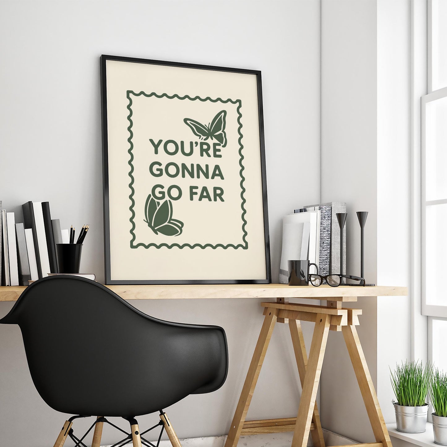 Motivational Butterfly Poster – “You’re Gonna Go Far” Quote Print
