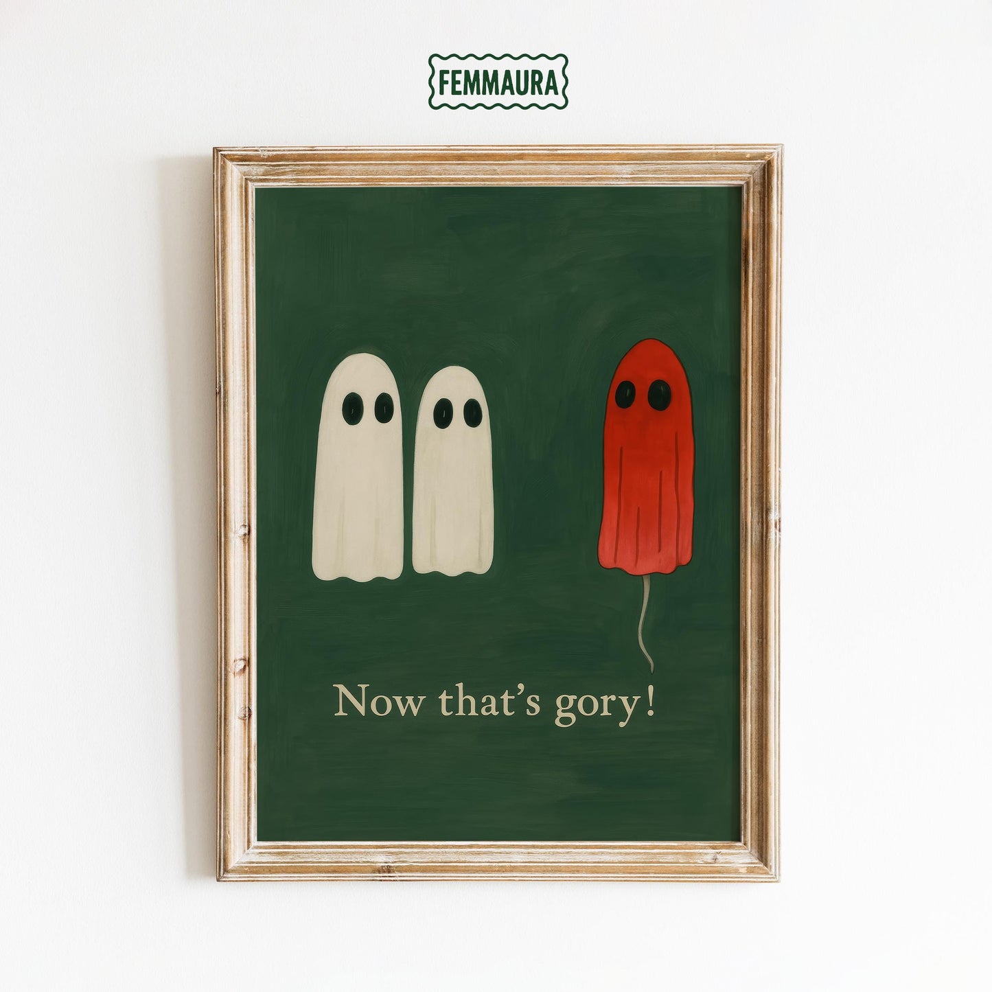 Funny Ghost Poster – Spooky Wall Art Print With Blood Red Ghost Design