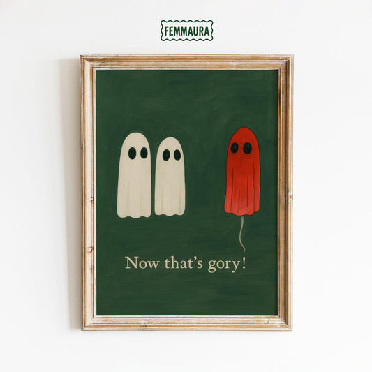 Funny Ghost Poster – Spooky Wall Art Print With Blood Red Ghost Design