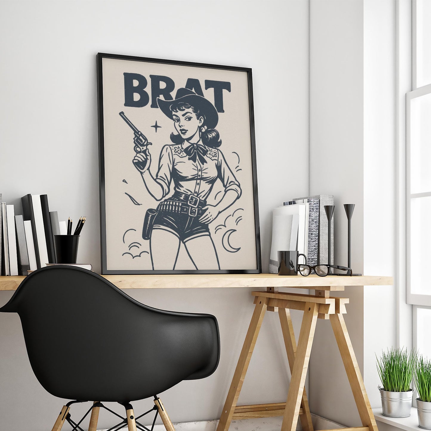 BRAT – Retro Cowgirl Attitude Poster