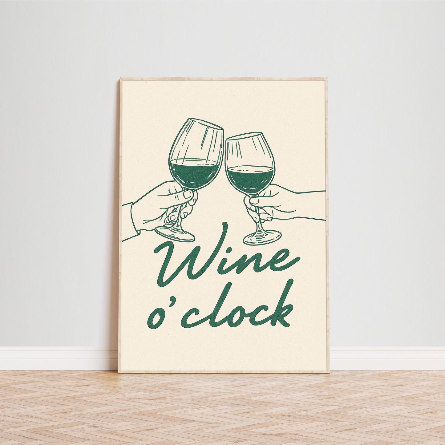 Wine O'Clock Print – Minimalist Line Art Kitchen & Bar Decor