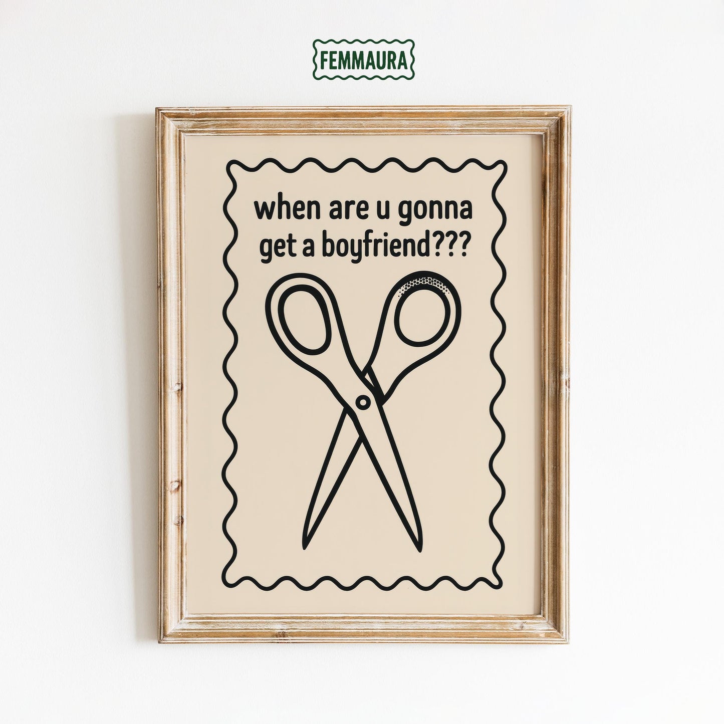 Lesbian Humor Poster – Funny Queer Wall Art With Scissor Illustration & Bold Pride Decor