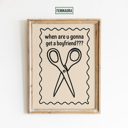 Lesbian Humor Poster – Funny Queer Wall Art With Scissor Illustration & Bold Pride Decor
