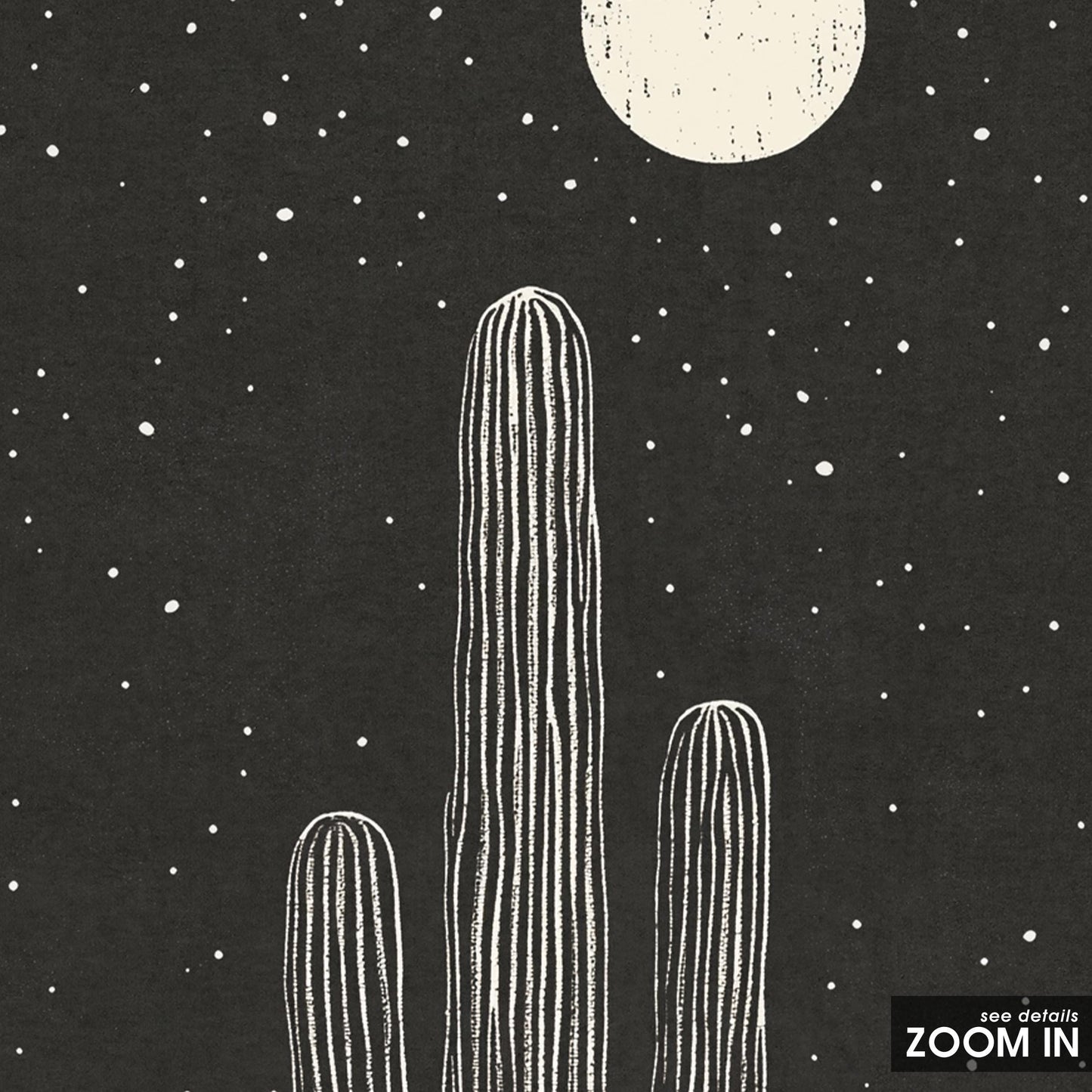 Desert Night Sky Print – Western Cactus Wall Art